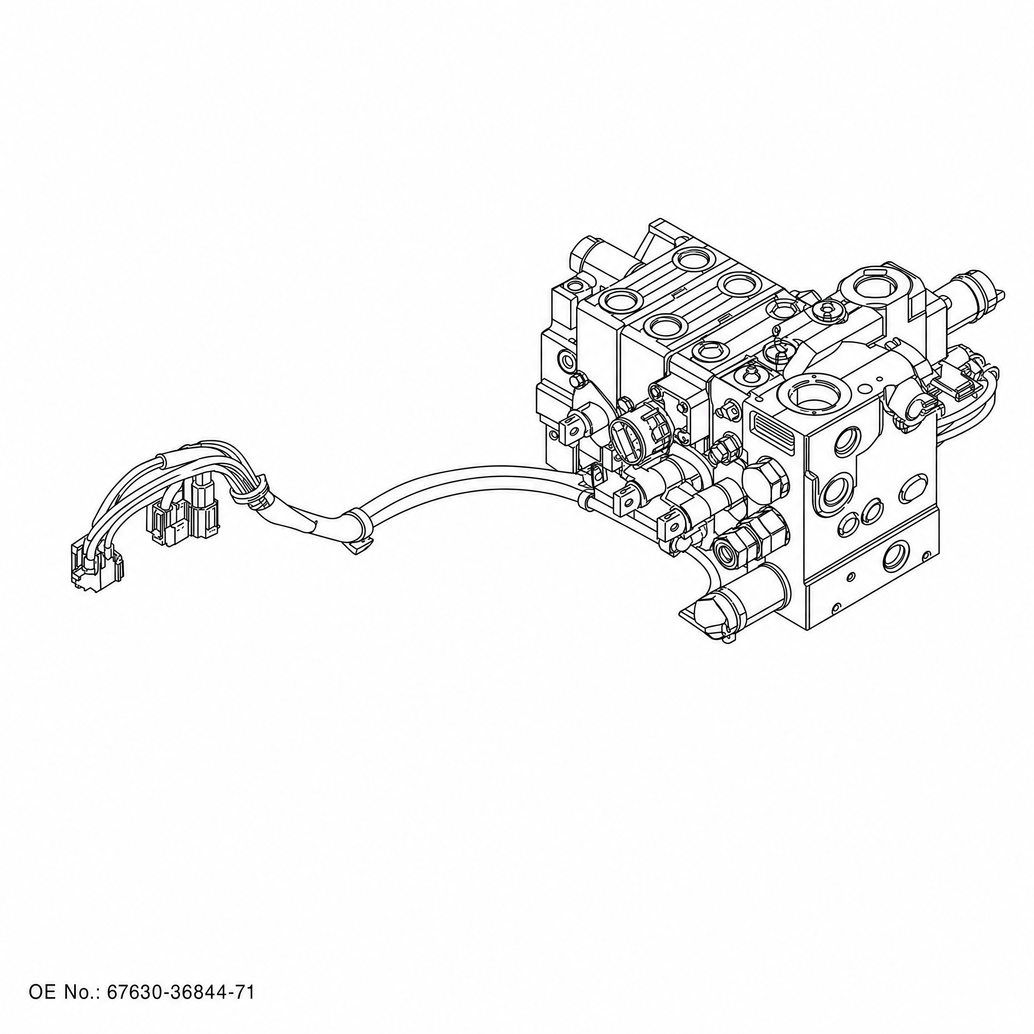 VALVE ASSY — 67630-36844-71 (OE 67630-36844-71) — Pièces pour chariots élévateurs à fourche difficiles à trouver, applicable to Toyota 8FD35/40 1KD. OE forklift part available on inquiry from JIA CHENG.