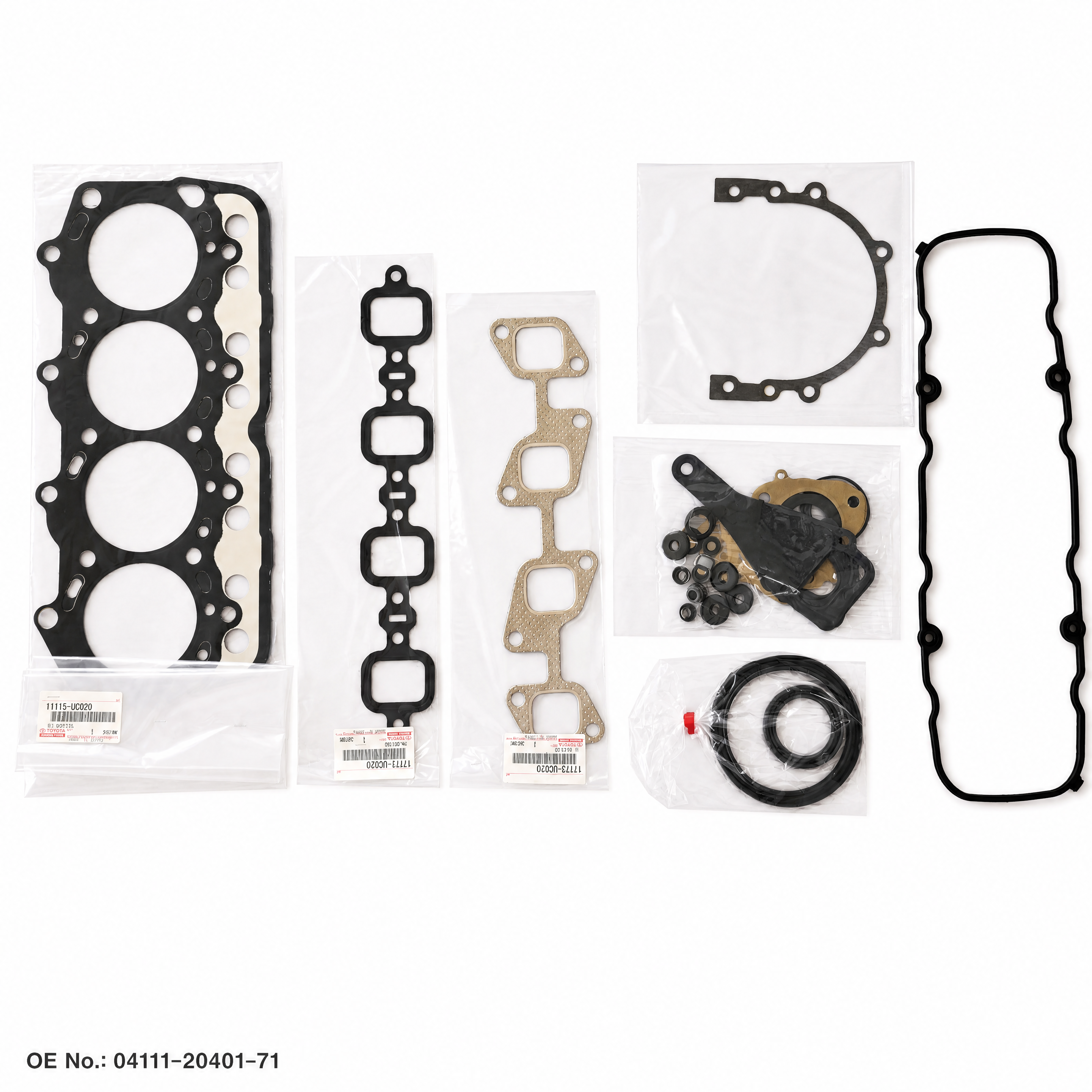 GASKET KIT, ENGINE O/H — 04111-20401-71 — Engine Repair Kit · OE 04111-20401-71 Representative image of JIA CHENG overseas B2B forklift and OE parts export workflow.
