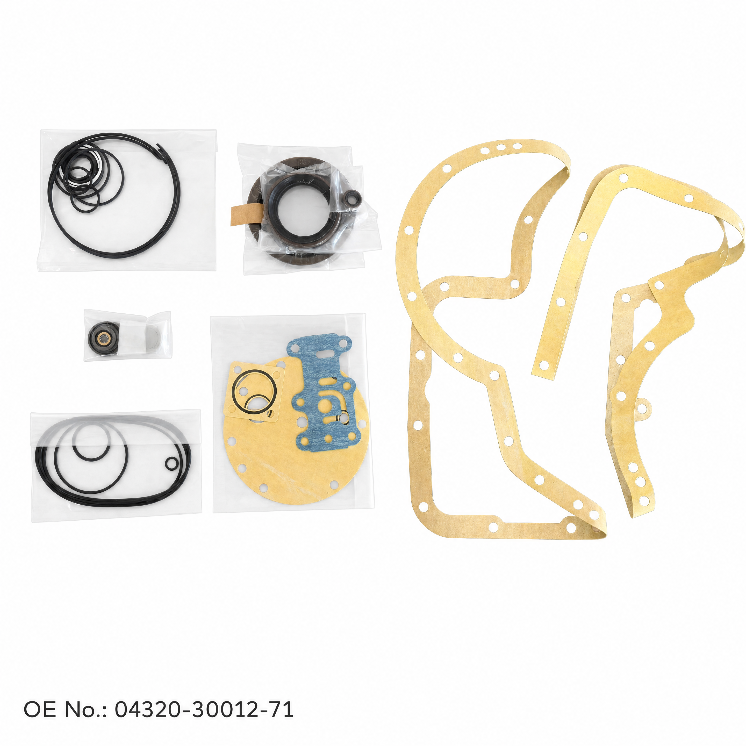 TRANSMISSION O/H KIT, AUTOMATIC — 04320-30012-71 — Transmission · OE 04320-30012-71 Representative image of JIA CHENG overseas B2B forklift and OE parts export workflow.