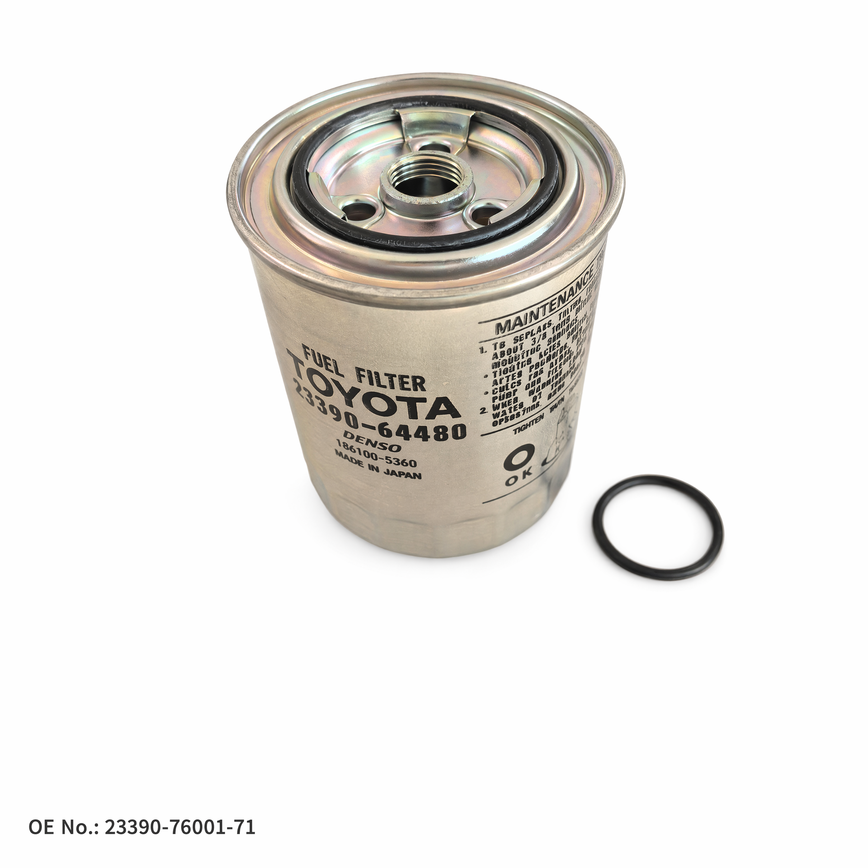 Fuel Filter Assembly — 23390-76001-71 (OE 23390-76001-71) — Pièces de rechange standard pour chariots élévateurs, applicable to Toyota 1DZ/2Z/14Z/1FS. OE forklift part available on inquiry from JIA CHENG.